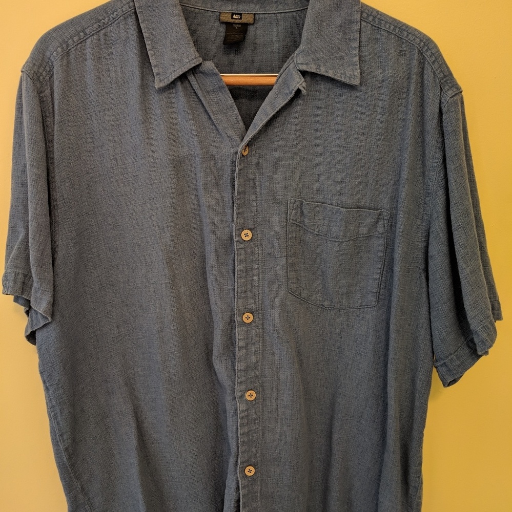 REI hemp button down